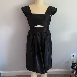 Black Satin-like Lined Summer Dress, Size Small